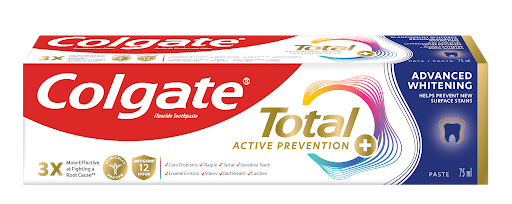 Colgate Total 12 Hour Germ Protection Advanced Whitening Whole Mouth Protection Toothpaste - 75ml