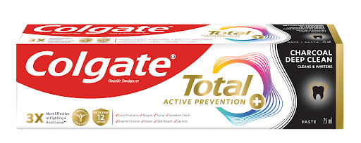 Colgate Total 12 Hour Germ Protection Charcoal Deep Clean Whole Mouth Protection Toothpaste - 75ml