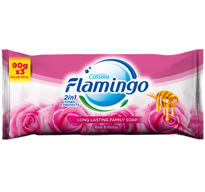 Flamingo Soap Rose & Vitiman E 90 g 3 Pieces