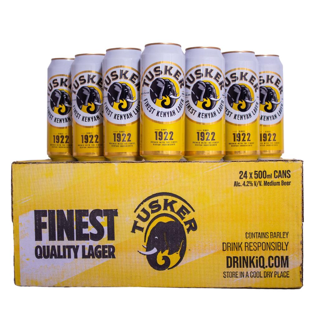Tusker Lager Can 500Ml Pack Of 24 Pieces